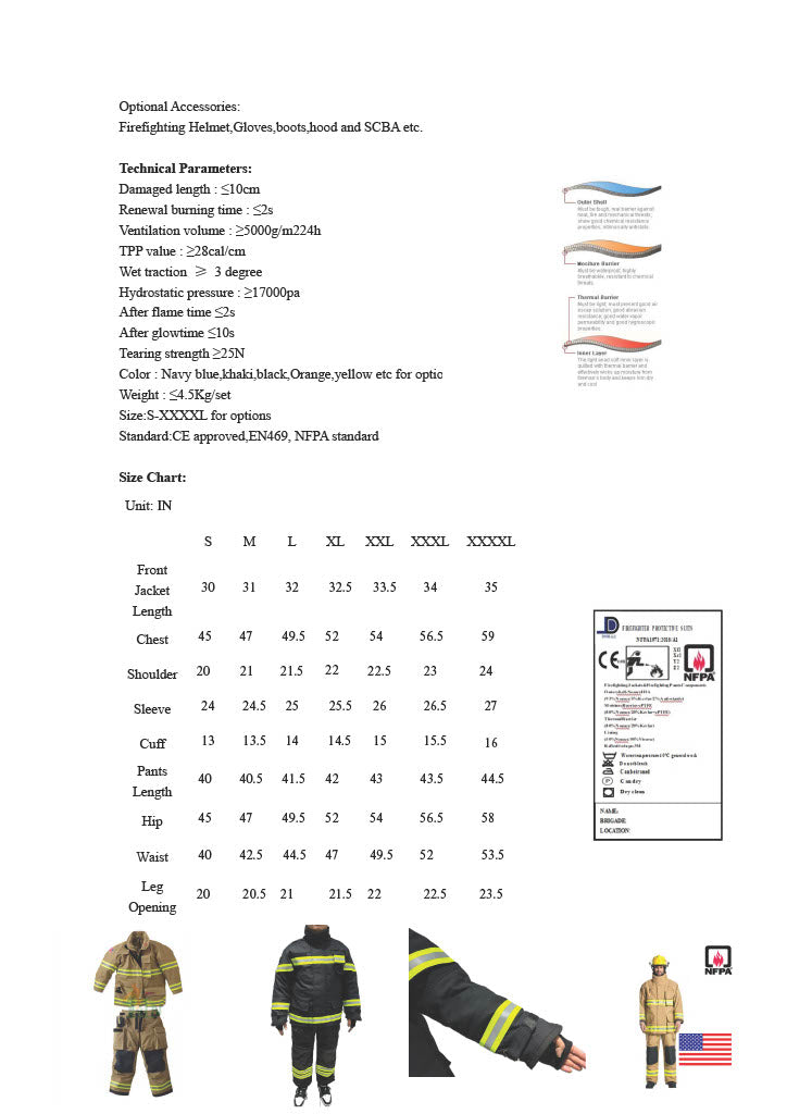 Black Firefighter Turnout Gear Jacket & Pants