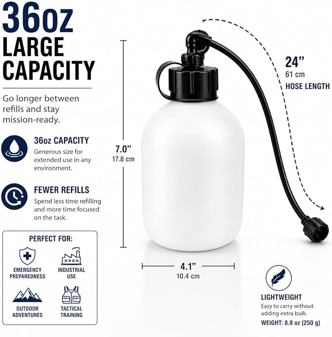 36oz Hydration Bottle for Gas Mask