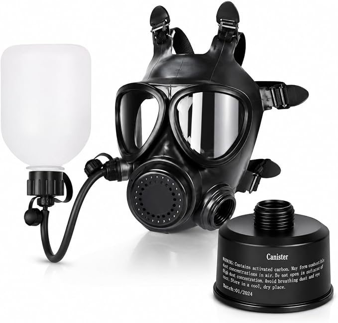 Full Face Respirator Mask with 40mm Filter & Hydration Kit