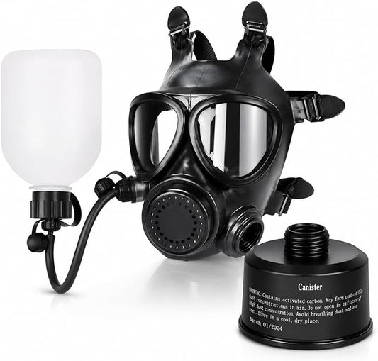 Full Face Respirator Mask with 40mm Filter & Hydration Kit