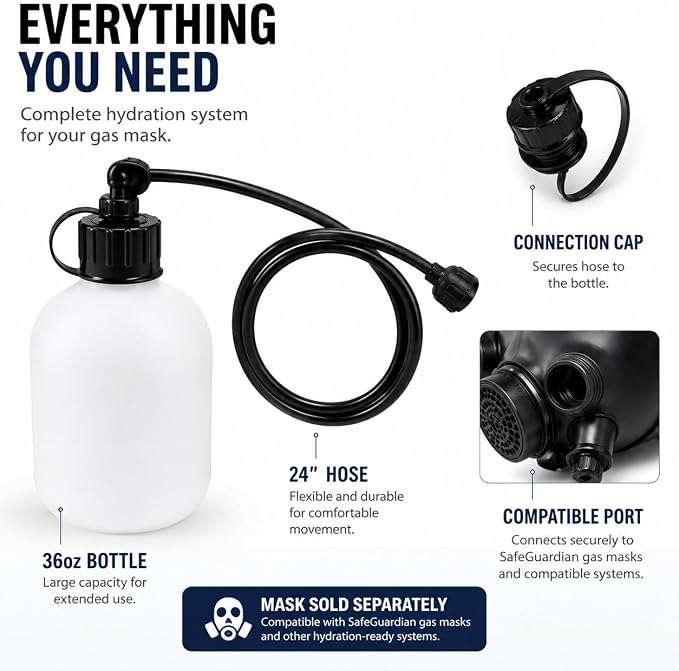 36oz Hydration Bottle for Gas Mask