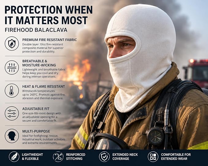 Firefighter-Style Protective Hood Balaclava