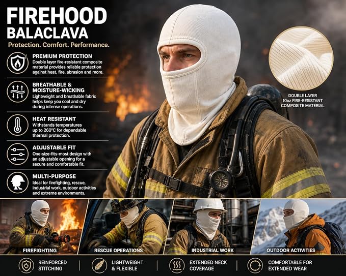 Firefighter-Style Protective Hood Balaclava