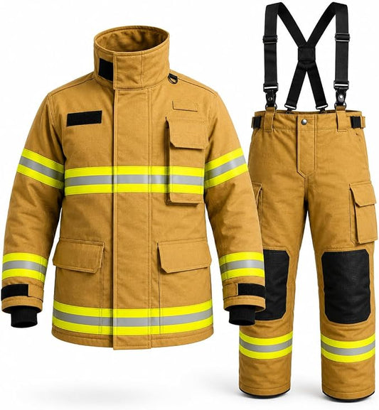 Yellow Firefighter Turnout Gear Jacket & Pants