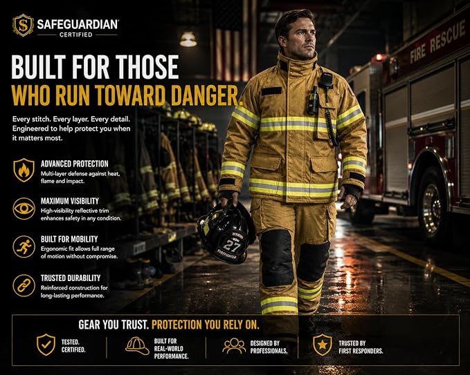 Yellow Firefighter Turnout Gear Jacket & Pants