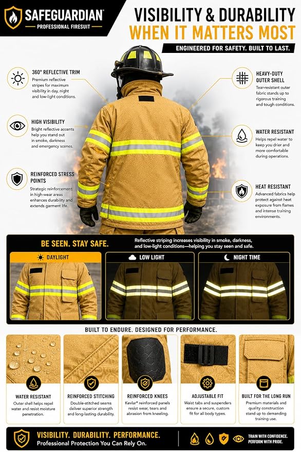 Yellow Firefighter Turnout Gear Jacket & Pants