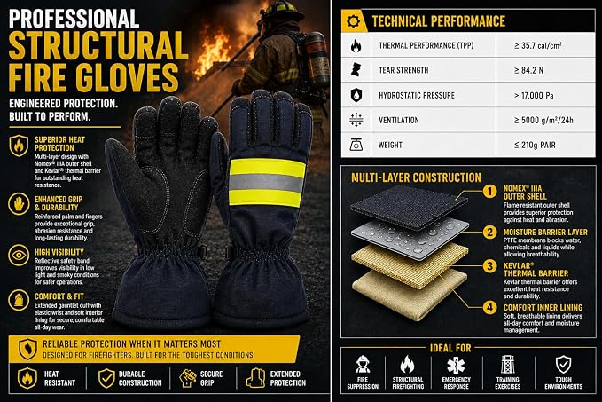 Fire-Resistant Firefighter Gloves