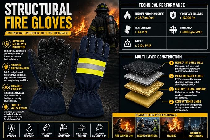 Fire-Resistant Firefighter Gloves