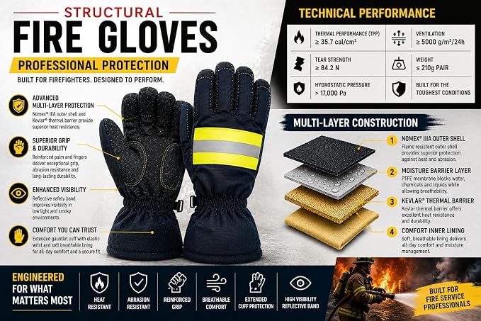 Fire-Resistant Firefighter Gloves