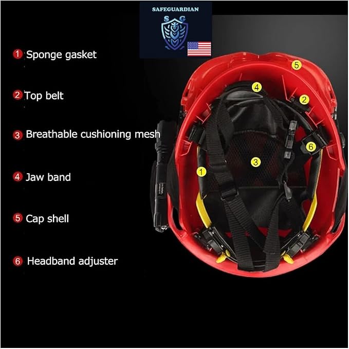 Red Fire Rescue Helmet with Goggles