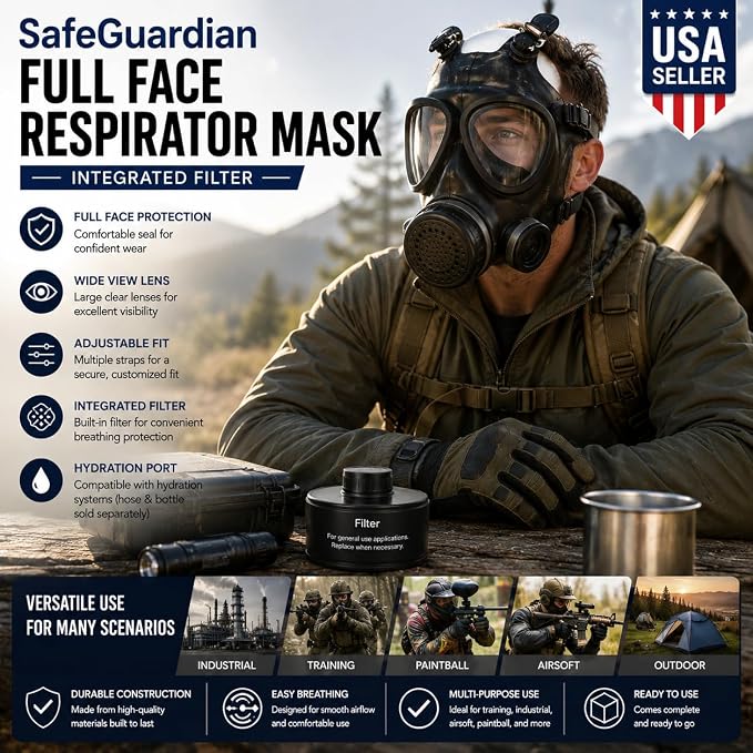 Gas Mask CBRN Full Face Respirator with 40mm filter