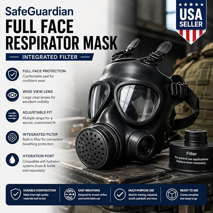 Gas Mask CBRN Full Face Respirator with 40mm filter