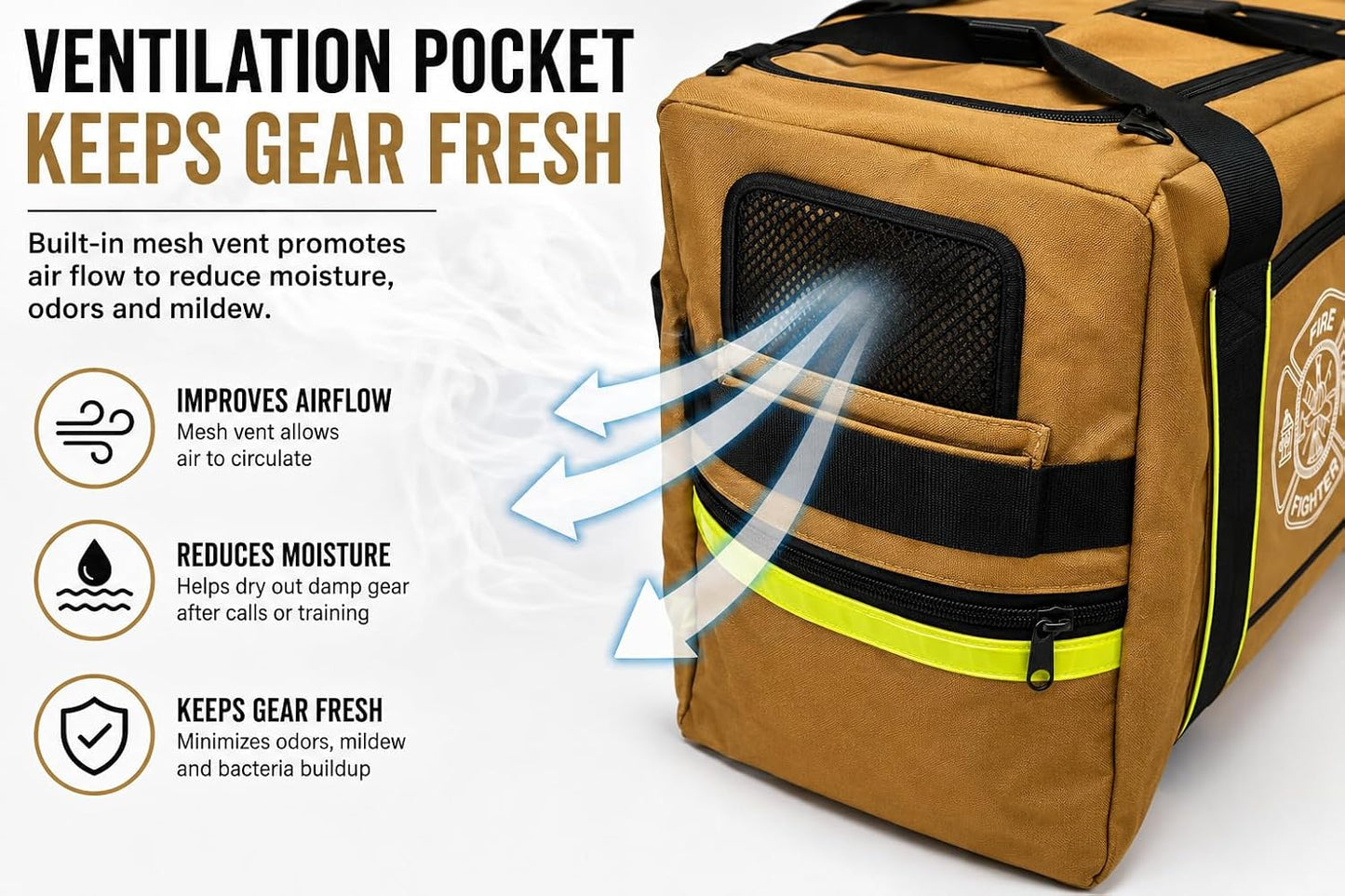 Firefighter Turnout Gear Bag (Khaki)