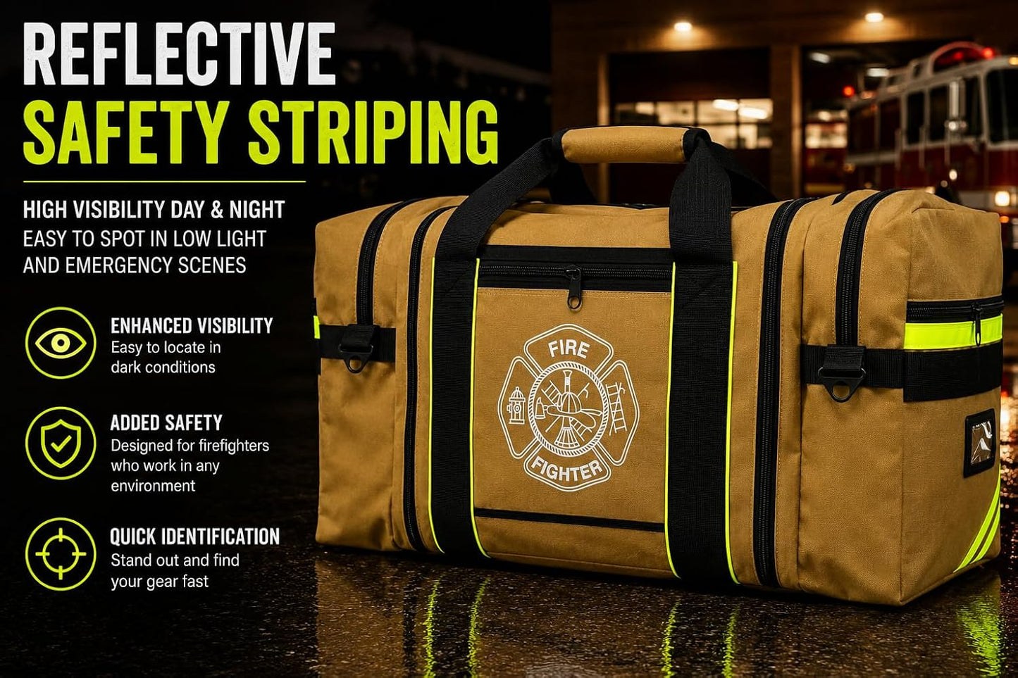 Firefighter Turnout Gear Bag (Khaki)