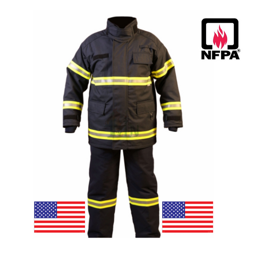 Black Firefighter Turnout Gear Jacket & Pants