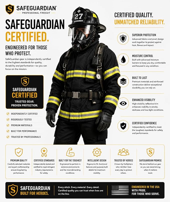 Black Firefighter Turnout Gear Jacket & Pants