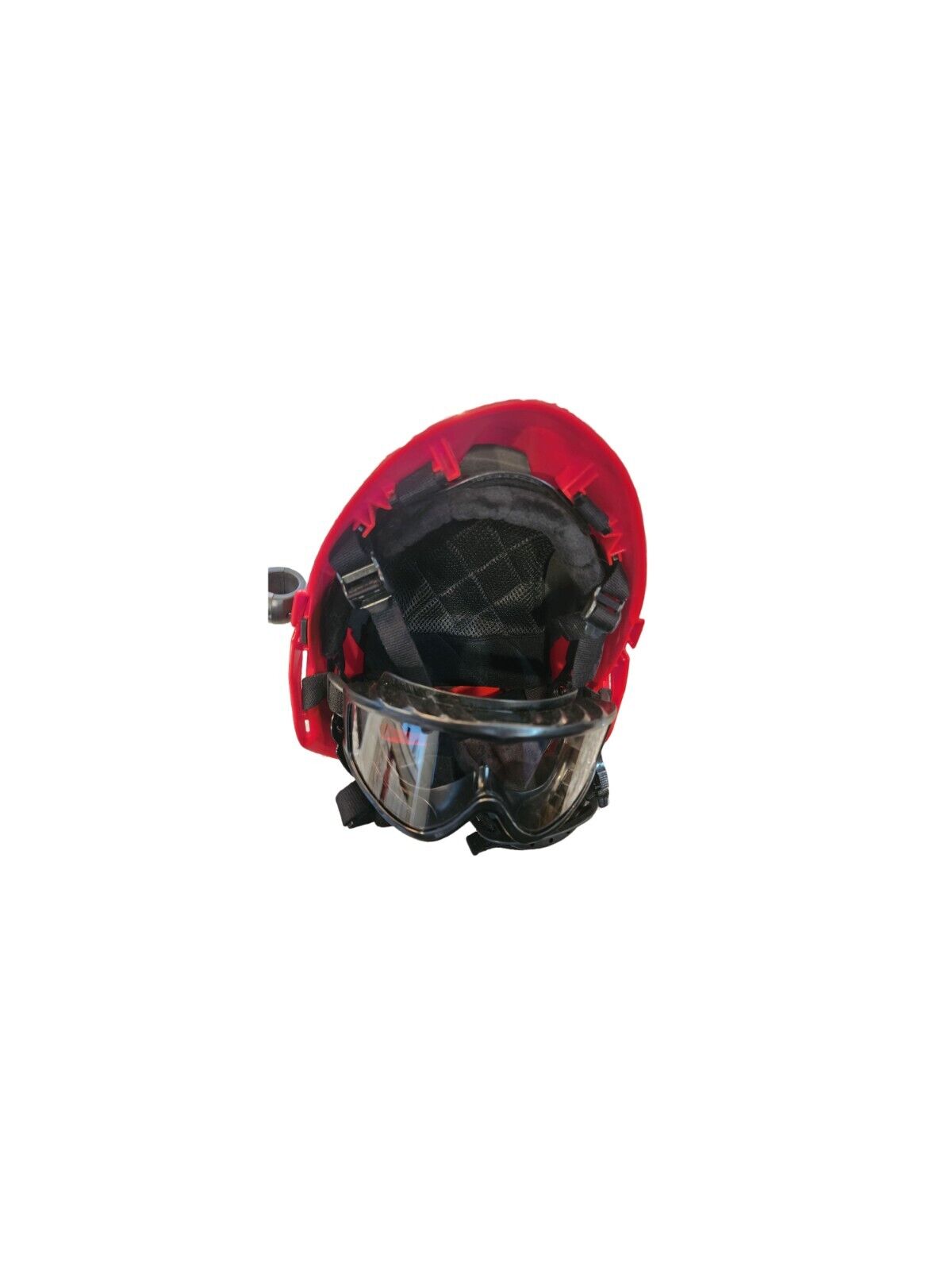 Red Fire Rescue Helmet with Goggles