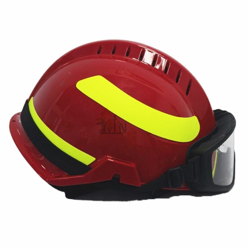 Red Fire Rescue Helmet with Goggles