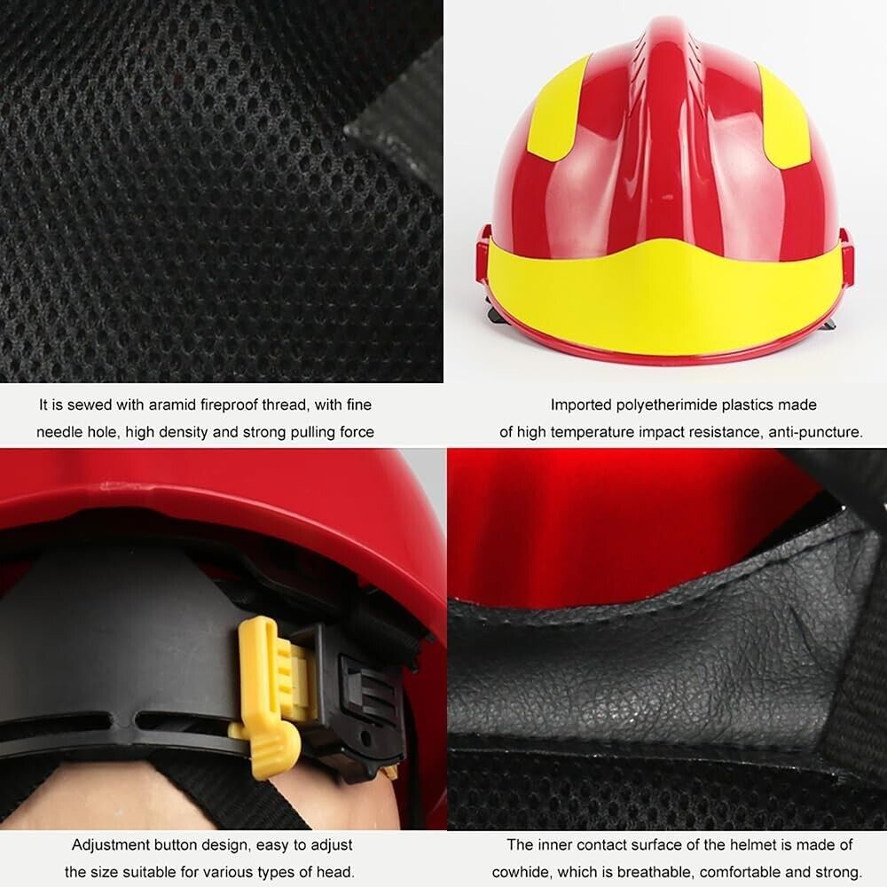 Red Fire Rescue Helmet with Goggles