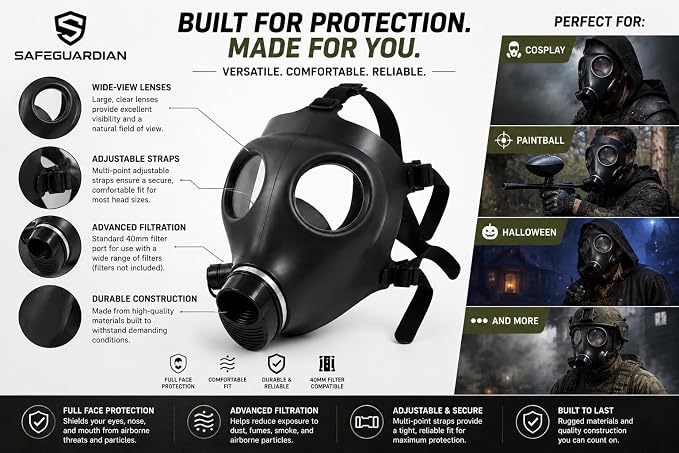 Full Face Mask 4 Pack with 40mm Threaded Connection